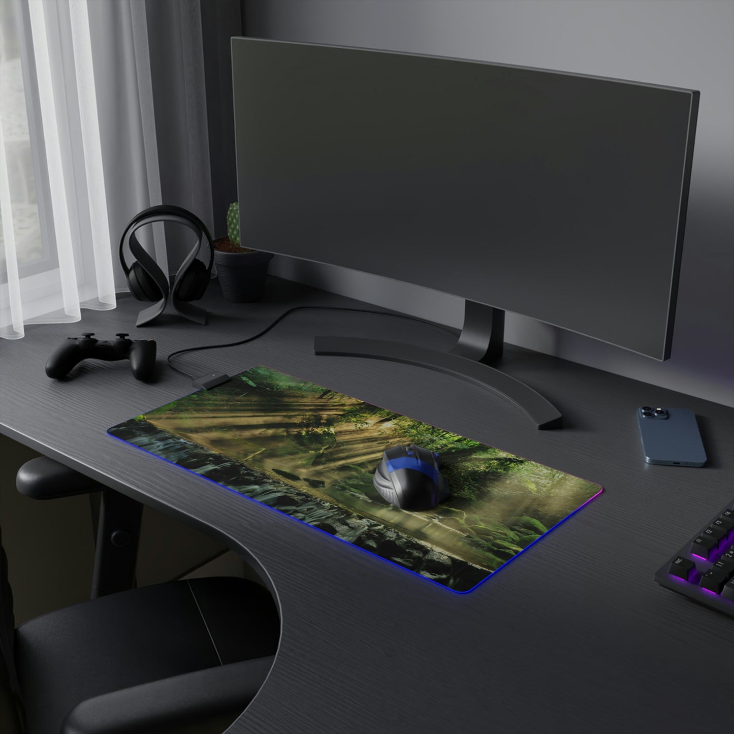 Jungle Waters LED Gaming Mouse Pad